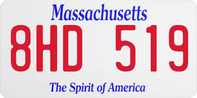MA license plate 8HD519