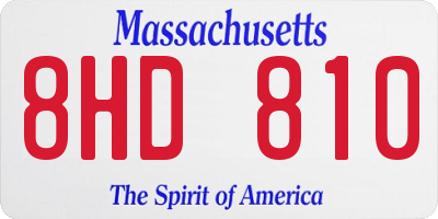 MA license plate 8HD810
