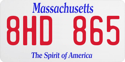 MA license plate 8HD865