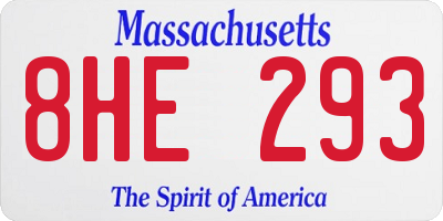 MA license plate 8HE293