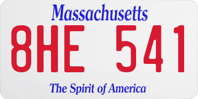 MA license plate 8HE541