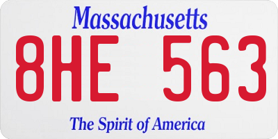 MA license plate 8HE563