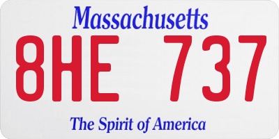 MA license plate 8HE737