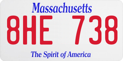 MA license plate 8HE738