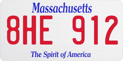 MA license plate 8HE912