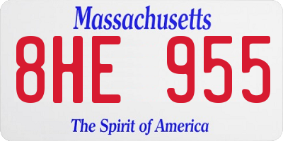 MA license plate 8HE955
