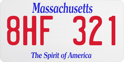 MA license plate 8HF321