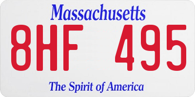 MA license plate 8HF495