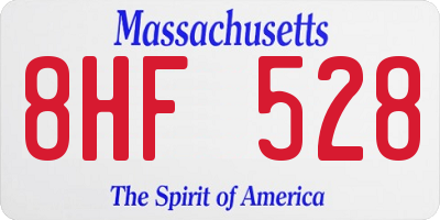 MA license plate 8HF528
