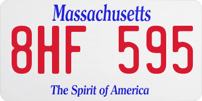 MA license plate 8HF595