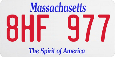 MA license plate 8HF977