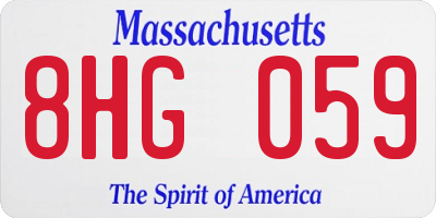 MA license plate 8HG059