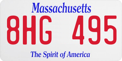 MA license plate 8HG495