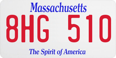 MA license plate 8HG510