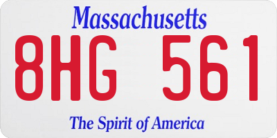 MA license plate 8HG561