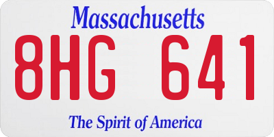 MA license plate 8HG641