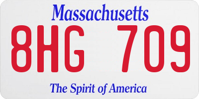 MA license plate 8HG709