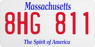 MA license plate 8HG811