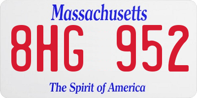 MA license plate 8HG952
