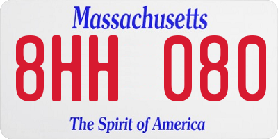 MA license plate 8HH080
