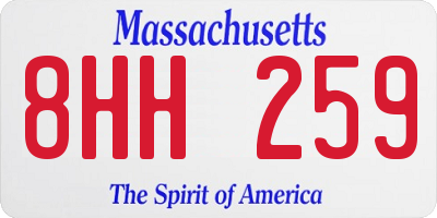 MA license plate 8HH259