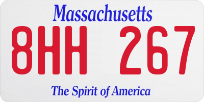 MA license plate 8HH267
