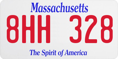 MA license plate 8HH328