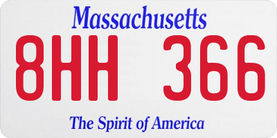 MA license plate 8HH366