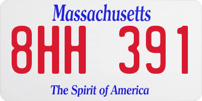 MA license plate 8HH391