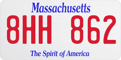 MA license plate 8HH862