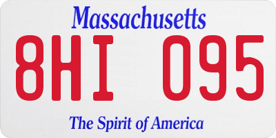MA license plate 8HI095