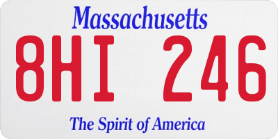 MA license plate 8HI246