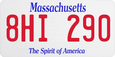MA license plate 8HI290
