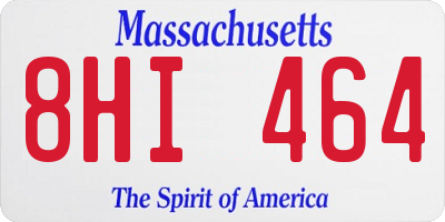MA license plate 8HI464