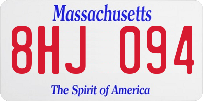 MA license plate 8HJ094