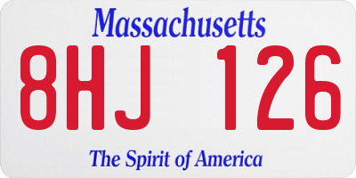 MA license plate 8HJ126