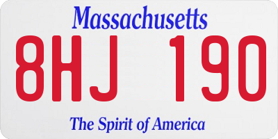 MA license plate 8HJ190