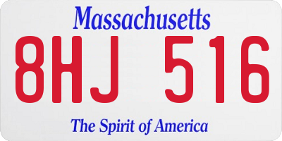 MA license plate 8HJ516