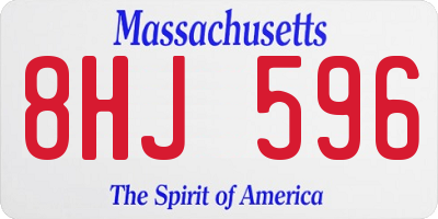 MA license plate 8HJ596