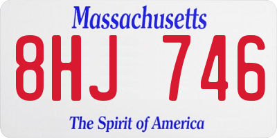MA license plate 8HJ746
