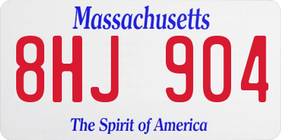 MA license plate 8HJ904