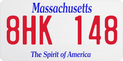 MA license plate 8HK148