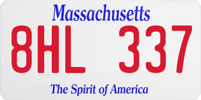 MA license plate 8HL337