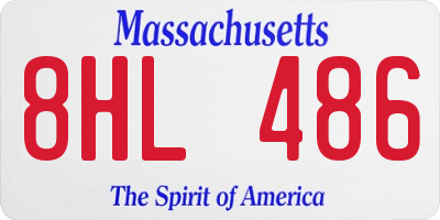 MA license plate 8HL486