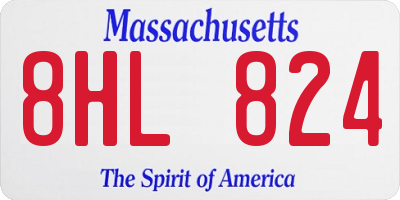 MA license plate 8HL824