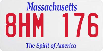 MA license plate 8HM176