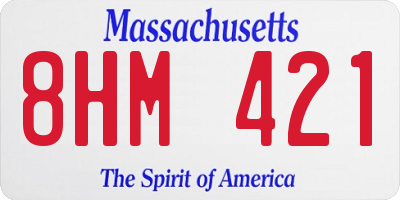 MA license plate 8HM421