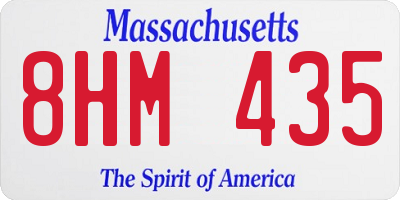MA license plate 8HM435