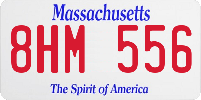 MA license plate 8HM556