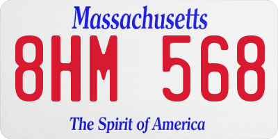 MA license plate 8HM568